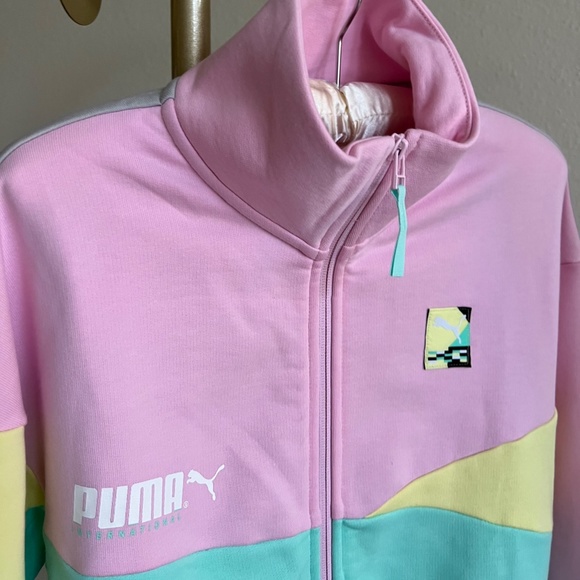 Puma International Vintage Pastel Track Jacket XS🌴💕80s 90s vintage vaporwave - Picture 8 of 17